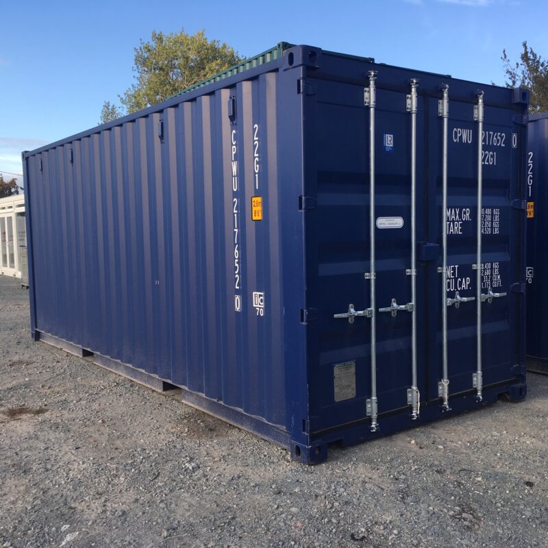 Contentor High-Cube de 20 pés, primeira viagem, azul