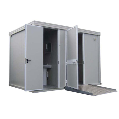 NOVO BLOCO SANITÁRIO ACESSÍVEL COM VASO SANITÁRIO ACESSÍVEL, LAVATÓRIO ACESSÍVEL, VASO SANITÁRIO STANDARD E LAVATÓRIO PARA AS MÃOS
