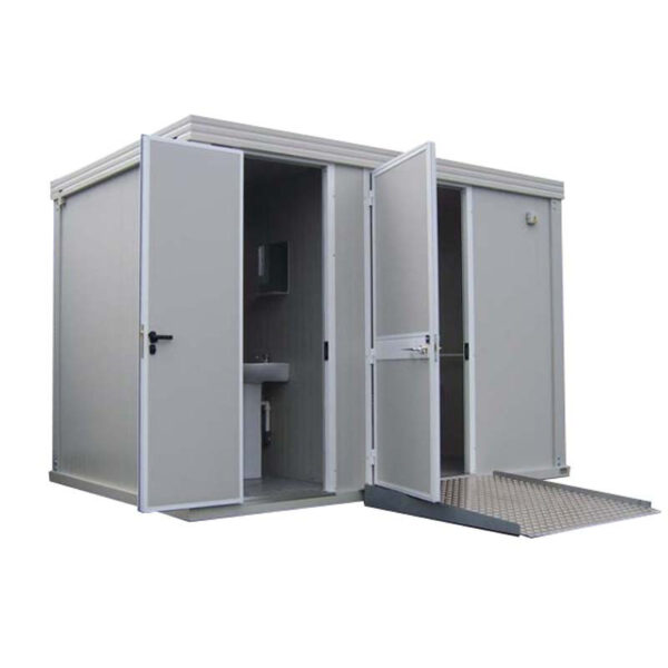 NOVO BLOCO SANITÁRIO ACESSÍVEL COM VASO SANITÁRIO ACESSÍVEL, LAVATÓRIO ACESSÍVEL, VASO SANITÁRIO STANDARD E LAVATÓRIO PARA AS MÃOS