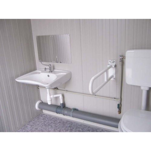 NOVO BLOCO SANITÁRIO ACESSÍVEL COM VASO SANITÁRIO ACESSÍVEL, LAVATÓRIO ACESSÍVEL, VASO SANITÁRIO STANDARD E LAVATÓRIO PARA AS MÃOS